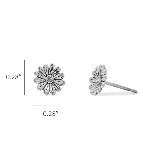 Boma Jewelry Sterling Silver Daisy Flower Stud Earrings with Oxidized Finish4