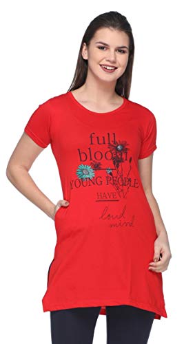 Image of IN Love Women Chest Print Tshirts (Crazy Red)(4XL)