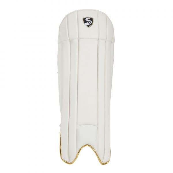 Image of SG Hilite Wicket Keeping Pads- White /Gold- Mens( 17+)