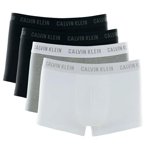 Calvin Klein Kit 4 Cuecas Low Rise Trunk Boxer Masculina Original, 2 Pretas - 1 Cinza - 1 Branca, G
