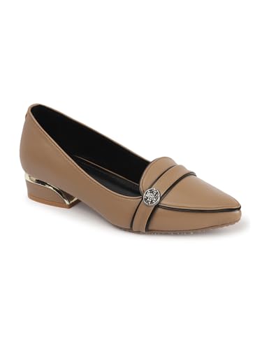 Image of Carlton London Women Comfortable Block Heel Pointed Toe Fashion Pump Shoes for Daily use, Office use, Casual use