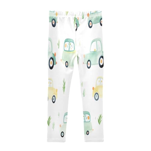 Bolaz Toddler Girls Leggings Printed Yoga Pants Leggings Blue Yellow Vehicle for Kids2