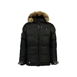Geographical Norway danone Men 001 Chaqueta de Invierno (L, Negro)
