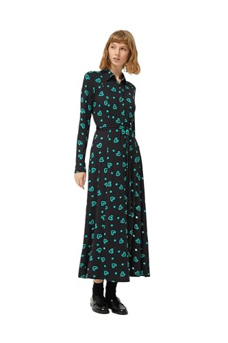 Robe chemise longue Compania Fantastica motif cœur vert pour femme
