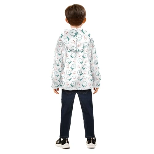 Color Alarm Clock Girls Fleece Jacket Girls Fall Jacket Girls Zip Up Hoodie Girls Sherpa Jacket 2-10T4