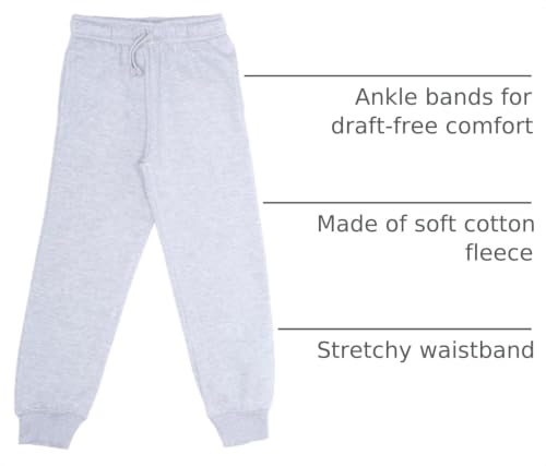 Image of EVERYDAY KIDS Girls' Cotton Fleece Sweatpants; Girls' Activewear Jogger Pants - Soft and Breathable Cotton /Poly Blend