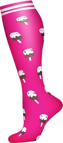 Image of Women's Knee High Compression Socks for Running Work Support Nurses Pregnancy Travel,Colorful Over The Calf Socks,#W402
