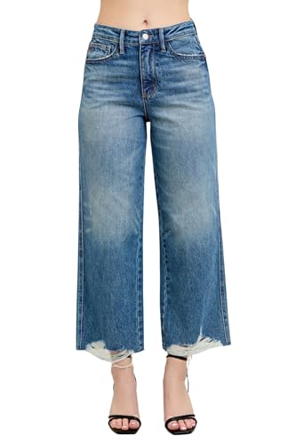 Judy Blue High Waist Rigid Magic Destroy Wide Leg Crop