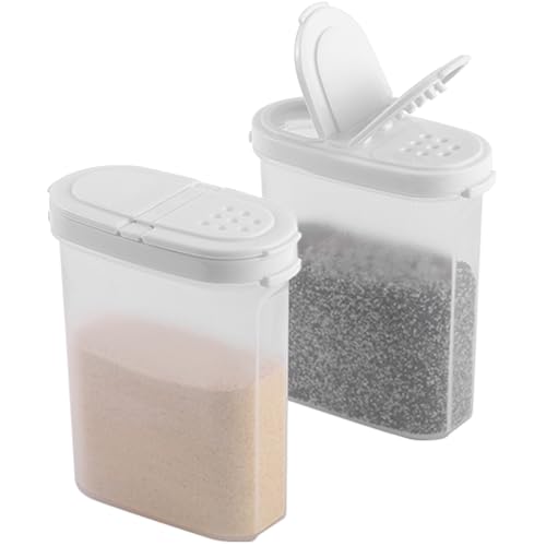Image of Signoraware Sprinkles N Spice BPA Free Plastic Big Container with Lid (280mlx2 | Set of 2 | White)