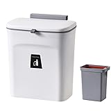 Material y dimensiones: el cubo de basura para compost está hecho de plástico ABS de alta densidad, no tóxico e insípido, resistente y duradero. Dimensiones: 29,5 x 26 x 16 cm. Capacidad: 9 litros. El cubo de cocina es fácil de limpiar con agua y jabón, sin grietas para la suciedad, la suciedad o los líquidos para quedar atrapados.