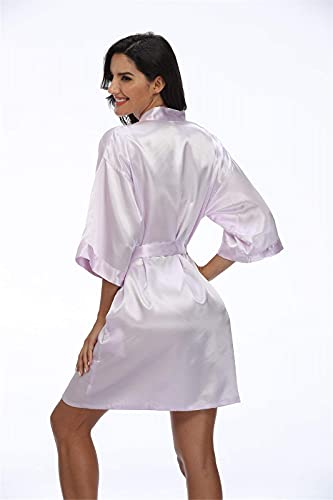 Image of Women's Pure Short Silky Robes Bridesmaid Bride Party Satin Robes Sleepwear