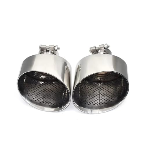 に適合する A3 に適合する A4 に適合する A5 アップグレード RS3 RS4 RS5 RS6 排気管ルック テールパイプ 304 ステンレススチール カーマフラ??ーチップノズル 車用マフラーカッター(Silver B 63mm)