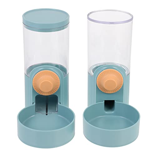Mikikit 2Pcs Automatic Pet Water Dispenser Food Feeder Gravity Cats Rabbits Leak Cage Hanging Water Bottle Food Bowl for Comfortable Feeding