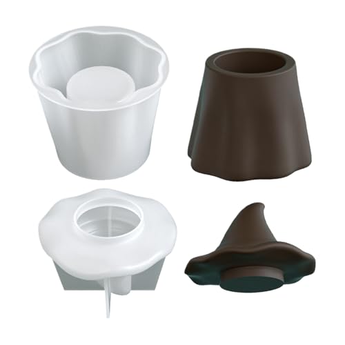 Hiemible Molde De Silicona Para Tarros De Halloween - Molde Para Caja De Resina Epoxi Con Tapa Para Almacenar Caramelos - Reutilizable Para Tarros de Resina, Dulceros y Decoración de Halloween