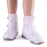 Rakaraka Wasserdichte Überschuhe Regenüberschuhe Wasserdicht Herren Damen Schuhüberzieher Wiederverwendbar Outdoor Rutschfester Schuhüberzieher Fahrrad Für Regen, Schneetag (40-42, Kurz Schwarz)
