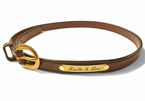 Equestrian Leather Rider's Belt 3/4 inch with or without Custom Engraved Solid Brass Plate(s)