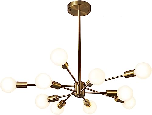 Adjustable Multiple Head Chandeliers Gold Luxurious Ceiling Pendant Light Compatible with Living Room Dining Room Bedroom