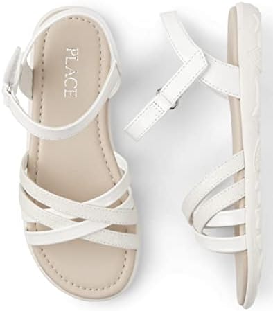 The Children's Place Girls Flat Sandals, Mix Metallic, 11 Little Kid | Image 1