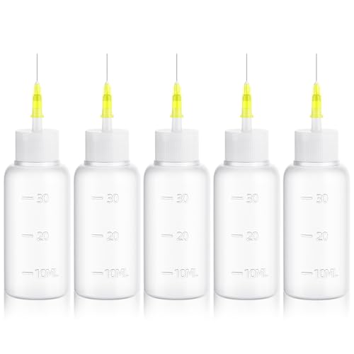FJNATINH 30cc Needle Tip Glue Squeeze Bottle, Precision Tips Applicator Bottles, 5 Pack