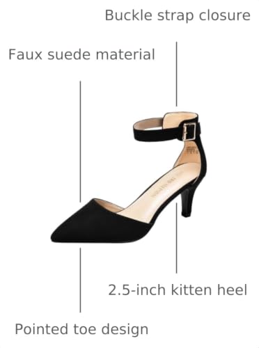 Image of DREAM PAIRS Women's Kitten Heels Ankle Strap Pumps