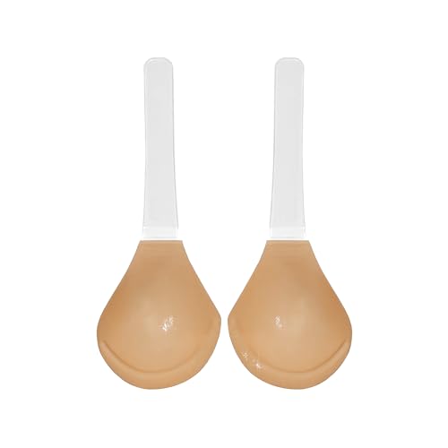 Extreme Breast Lift Adhesive Plunge Stick on Bra - Adhesive Cups for A-F Cup Sizes Supportive Silicone Bra Covers Backless Adhesive Bra Plunge Bra Reusable Cups (B-C)