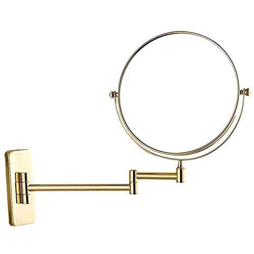 Espejo de Pared para baño, Espejos montados en la Pared, Espejos de Maquillaje Dorados de 8 Pulgadas, Espejo de Aumento de latón de Doble c
