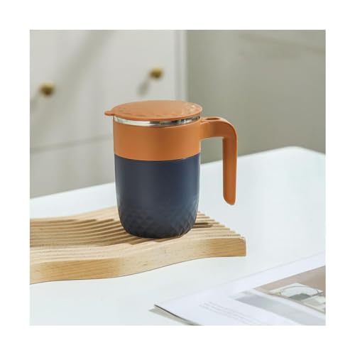 SUREK Taza reutilizable de acero inoxidable con tapa y asa, taza de beber para la oficina en casa, taza de café aislada, taza de té, 500 ml, resistente