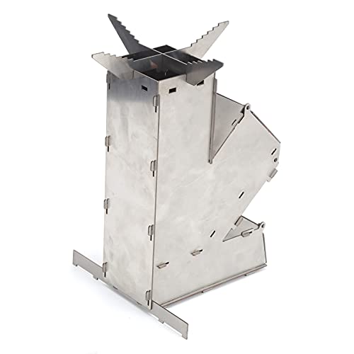 Wood Burning Camping Stoves, Stainless Steel Backpacking Stove with Storage Bag Camping Supplies Compact Detachable Design for Hiking Outdoor Tent