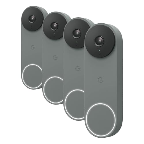 Image of Google Nest Doorbell - (Wired, 2nd Gen) - Wired Video Doorbell Camera - Doorbell Security Camera - Ivy (Pack of 4)