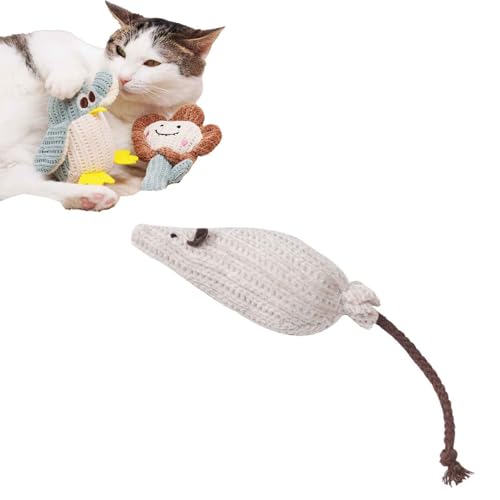 猫ネズミ玩具 猫玩具 噛むおもちゃ 自動遊び 猫ミント耐咬噛み物 幼猫歯磨き ぬいぐるみ逗猫棒 解?ペットグッズ 猫用遊具歯の咀嚼を鍛える おもちゃストレス解消 運動不足 ペット用品 (ネズミ匹,カレー色)