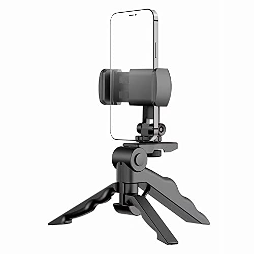 Image of BKN Mini Desktop Phone Tripod, Mini Desk Tripod with 360 Rotation Clip Holder for Video Recording /Live Streaming /Vlogging etc.