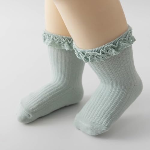 Image of heartbury Cute and Colorful 100% Cotton Baby Girls Anti Slip Socks Frill &Ruffle Socks for Baby Girls, Grip socks for Baby