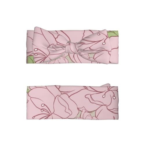 Divided Peach Blossoms Picture Baby Bow Headband Stretchy and Soft for Newborns, Infants, Toddlers, and Kids Girls2