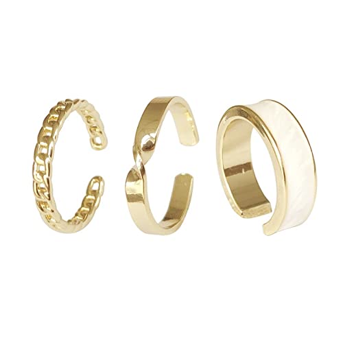 RVM Jewels Set of 3 Gold Gold Adjustable Minimal Design Combo Pack Stylish Party and Daily Use Wear Ring Set For Girls and Women (B09LM5Y94V) Amazon Price History, Amazon Price Tracker