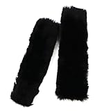 ファーハンドル 【ブラック】2個 約25cm ファスナーテープ 持ち手カバー レディース ファー ハンドル ハンドルカバー かわいい 取り外し カバン バッグ きらきらぷんぷん丸 FH-001