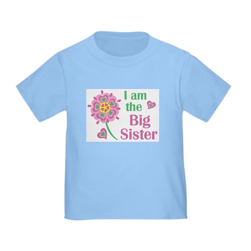 CafePress I Am The Big Sister Toddler T Shirt Toddler Graphic Tee, 100% Cotton Baby Blue