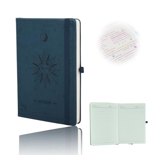 Jormftte Notizbuch A5, Vintage Sonne & Mond Design, Hardcover 10 Seiten Journal Notizblock für Reisen, Arbeit, Schreiben, Notizen, Lernen, 21.3 x14.5 cm