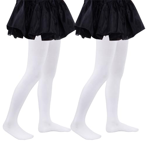 Dxhycc 2 Pack Kids Girls Seamless Cotton Tights School Dress Tights Leggings Stockings for Uniform or Everyday2