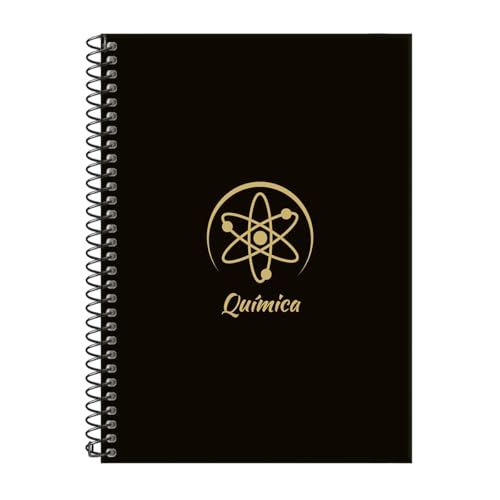 Caderno Colegial 1 Matéria Profissões Química (Preto e Gold)