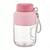 Powerful Plastic Portable Blender With Drinking Lid 10 Blades Portable Juicer For Smoothies Ice Blending Juicing 1000ml/35.1oz compact(Pale Red)