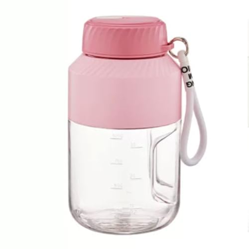 Poderoso Licuadora portátil de plástico con tapa for beber, exprimidor portátil de 10 cuchillas for batidos, jugo de mezcla de hielo, 1000ml/35,1 oz compacto(Pale Red)