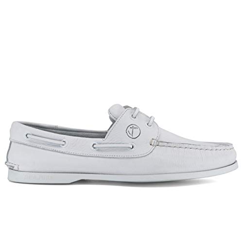 Chaussures bateau pour homme Knude Seajure cuir blanc mocassins mer