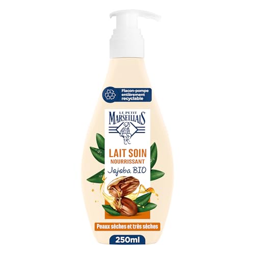 Le Petit Marseillais - Lait Soin Nourrissant (Flacon-Pompe de 250 Ml) – Lait Corps pour Peaux Sèches et Très Sèches – Lait Corporel Hydratation 48H à...