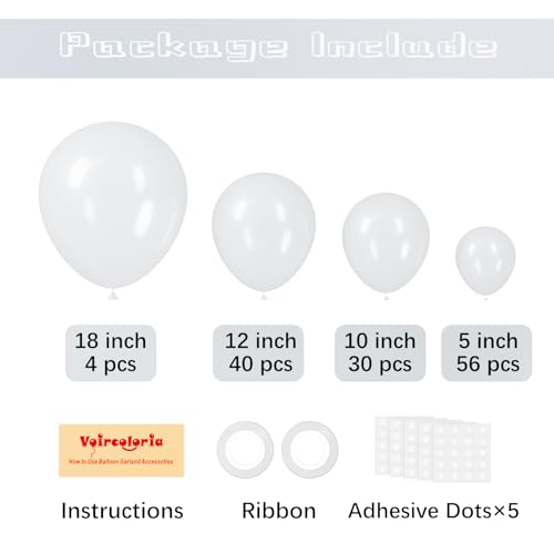 Image of Voircoloria 130pcs Clear Balloons Different Sizes 18 inch 12 inch 10 inch 5 inch Transparent Latex Balloon Garland Arch Kit for Birthday Baby Shower Graduation Wedding Gender Reveal Anniversary Party Decorations