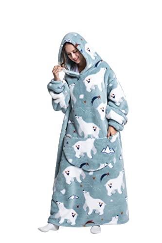 Pterygoid Extra Long Oversized Blanket Hoodie,Wearable Hooded Blanket Adult for Women and Men,Hoodie Blanket with Pocket,Fluffy Throw Sweatshirt - Image 3