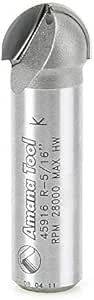 Amana Tool Carbide Core Box Router Bit - 3/16 Radius X 3/8 Dia X 1/4 Shank