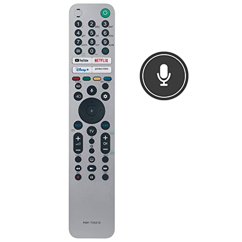 VINABTY RMF-TX621E RMFTX621E Voice Search Ersetzte Fernbedienung passend für Sony TV A80J A84J A90J W800 X75 X75A X80AJ X80J X81J X85J X86J X89J X90J X91J X92 X94J X95J Z9J Z9J 100994911 1-009-949-11