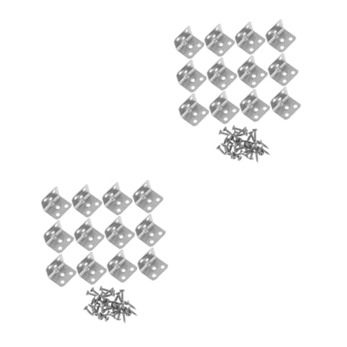 SOLUSTRE 2sets Corner Clamp for Woodworking 90 Degree Steel Bracket Fixing Corner Brace Metal Brackets for Shelf Furniture 12pcs*2