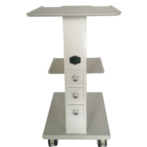 GMSLuu Carro con ruedas médico, portátil, carrito auxiliar, mesa auxiliar, dentista, carro, 3 estantes, color blanco, 41 x 36 x 77 cm