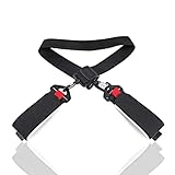 ieron Ski-Gurte, verstellbare Schultertrage, Griffgurte mit gepolstertem Verschluss, Bandschlaufe für einfaches Tragen von Skiern und Stöcken, Skigurte schwarz, 66 cm